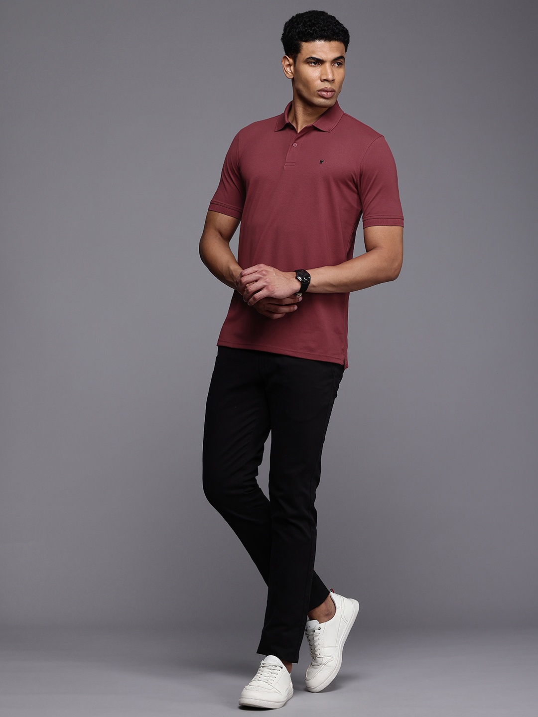 

Louis Philippe Polo Collar T-shirt, Maroon