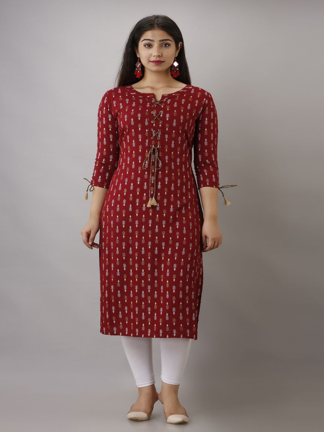 

Jaipurite Ethnic Motifs Printed Kurta, Maroon