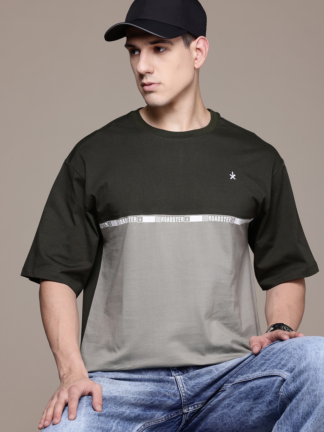 

The Roadster Lifestyle Co. Striped Polo Collar Pure Cotton T-shirt, Black