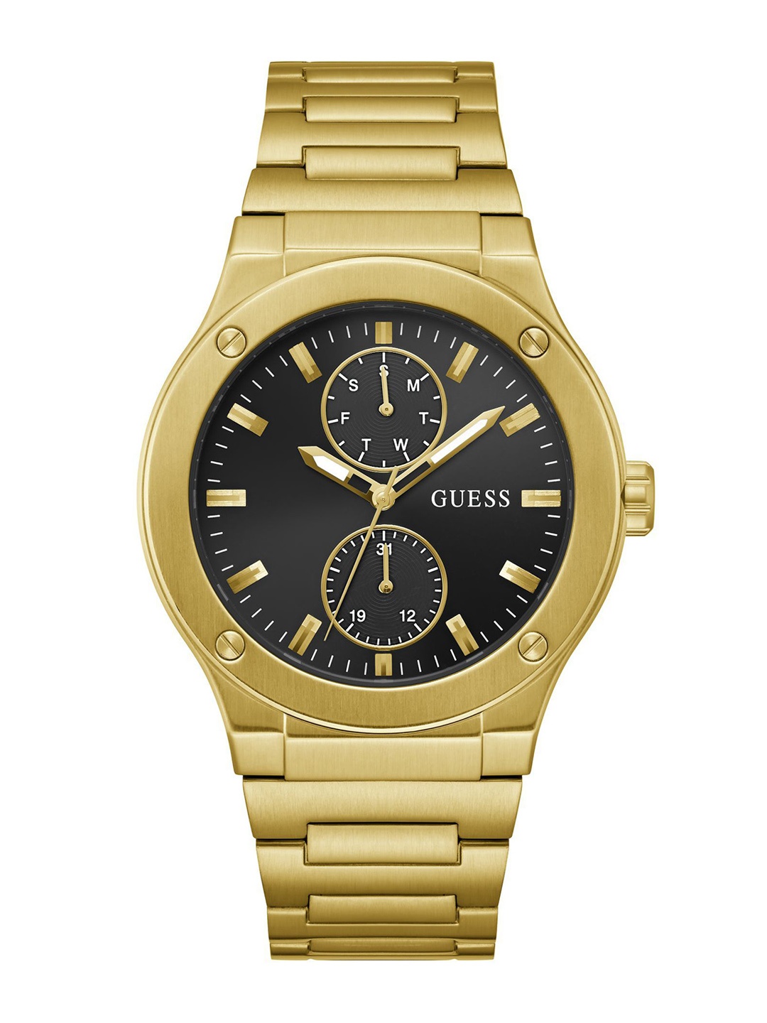 

GUESS Men Dial & Stainless Steel Bracelet Style Straps Analogue Watch GW0795G4, Black