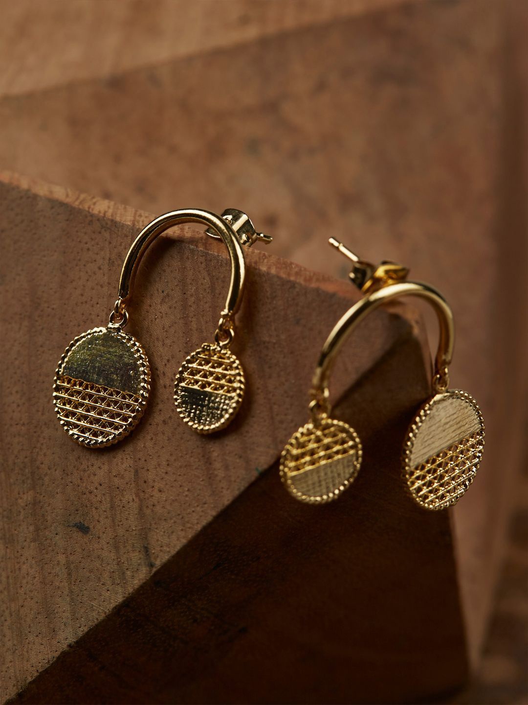 

The Slow Studio Gold-Plated Geometric Drop Earrings