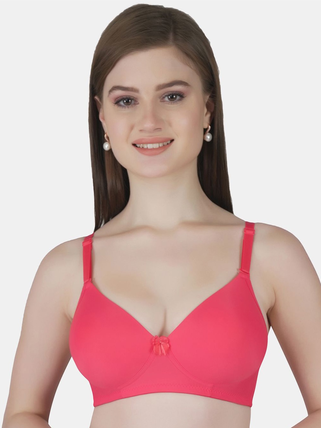 

Joomie Underwired medium Coverage Lightly Padded push up bra, Coral