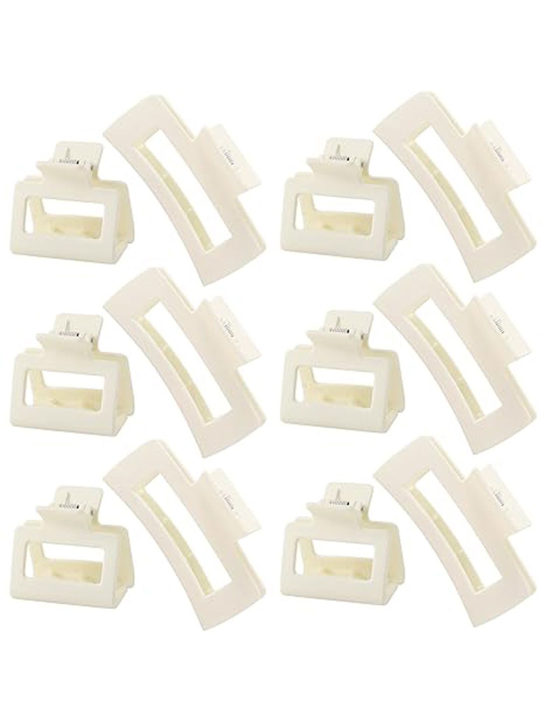 

Softwrap Women Set Of 12 Claw Clips, Off white