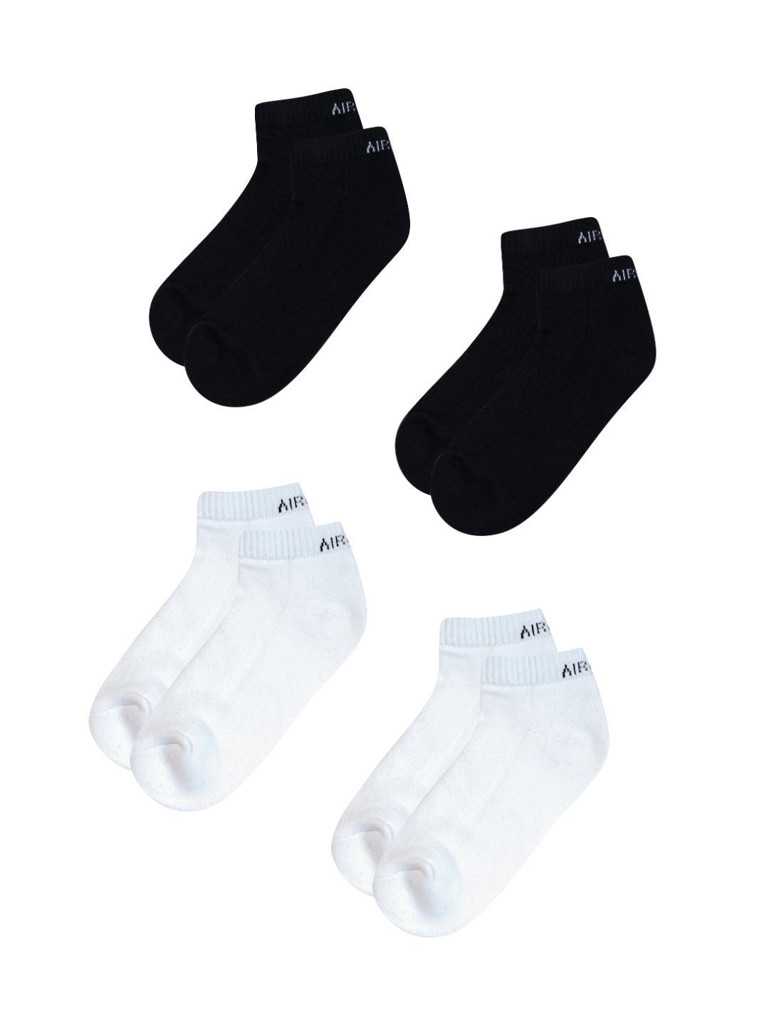 

AIR GARB Pack Of 4 Ankle Length Socks, Black