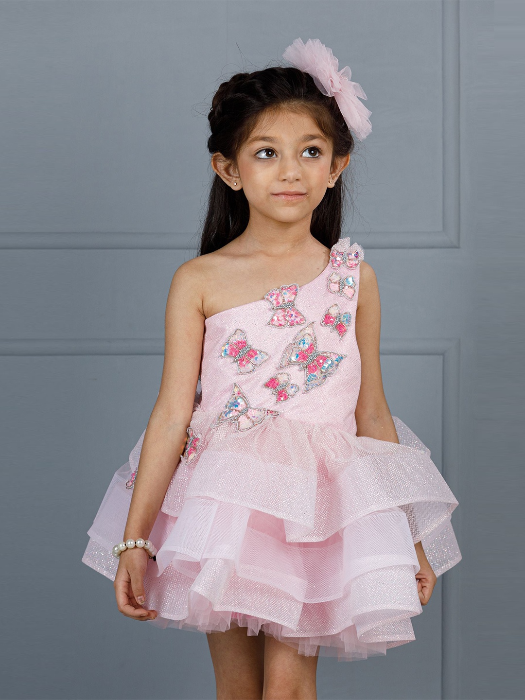 

The Lush Affair Net Fit & Flare Dress, Pink