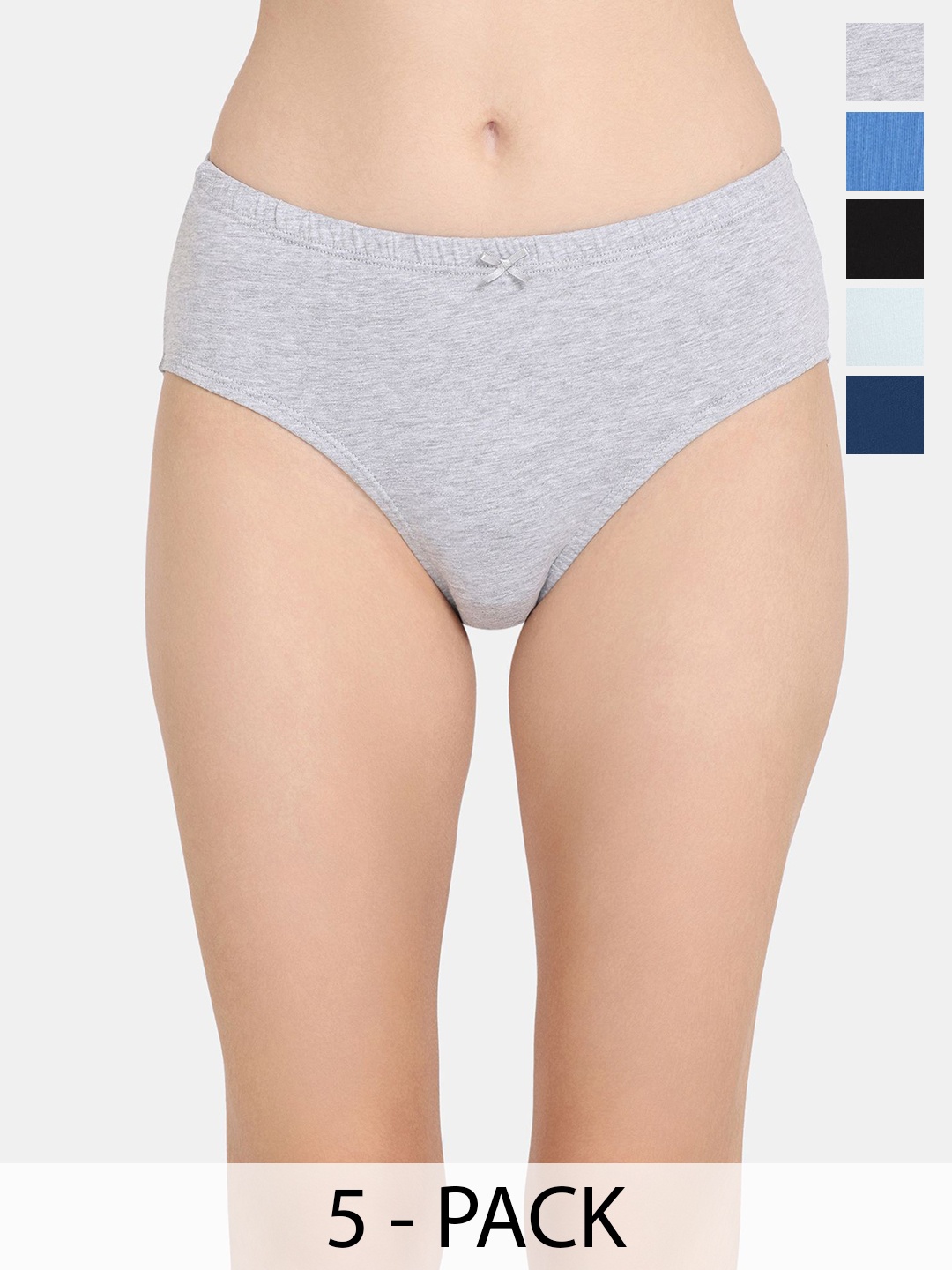 

Rosaline by Zivame Pack Of 5 Assorted Hipster Briefs RO2079FASHGBLUE