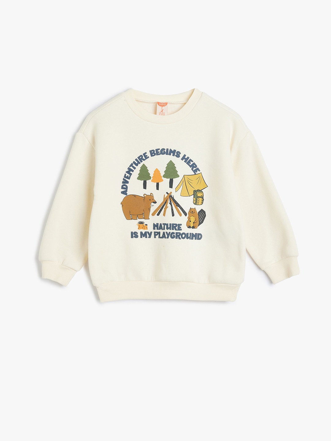 

Koton Boys Graphic Printed Sweatshirt, Beige