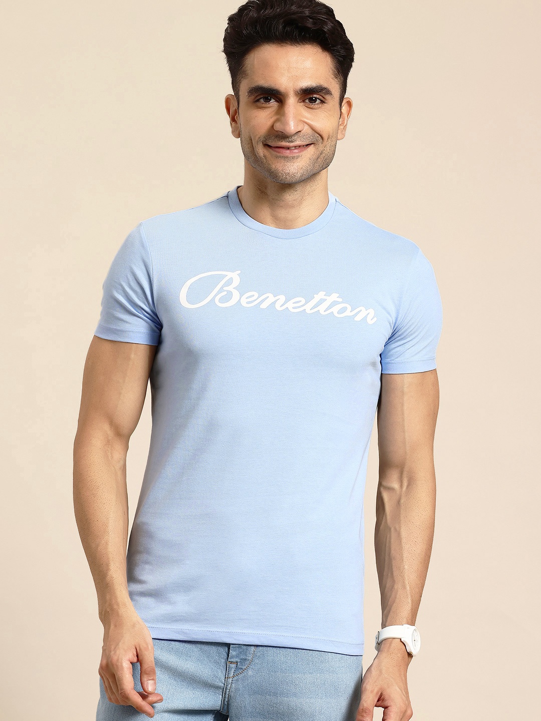 

United Colors of Benetton High IQ Printed T-shirt, Blue