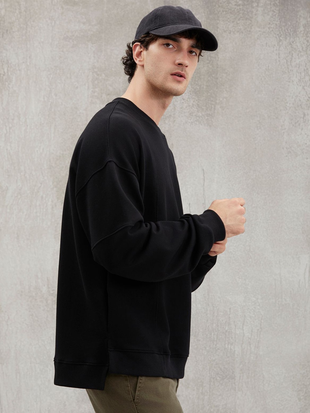

GRIMELANGE Men Pullover Sweatshirt, Black