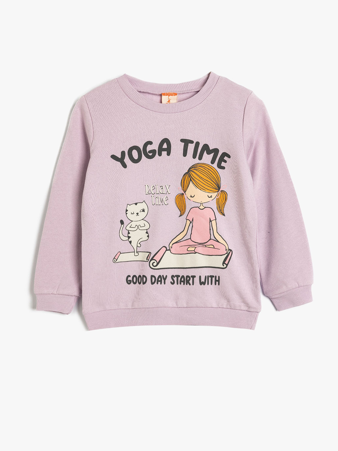 

Koton Girls Graphic Printed Sweatshirt, Lavender
