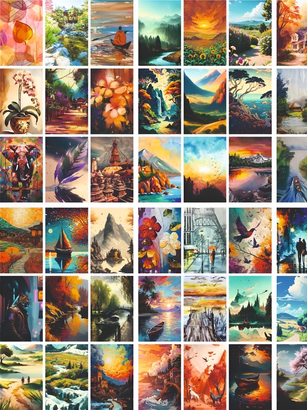 

CVANU Multicoloured 54 Pieces Paper Wall Art, Multi