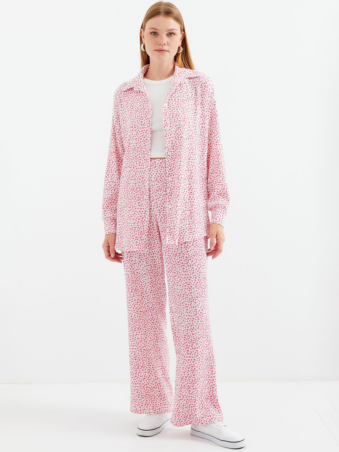 

BIGDART Printed Shirt With Trousers, Pink