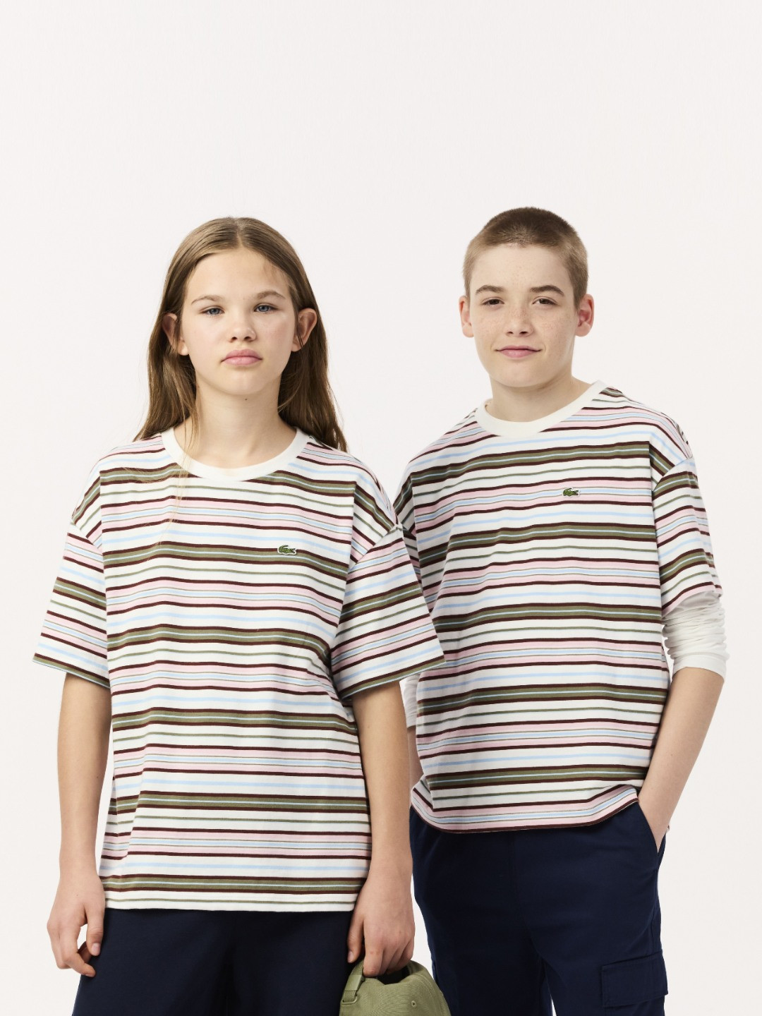 

Lacoste Kids Striped Round Neck Pure Cotton T-shirt, White