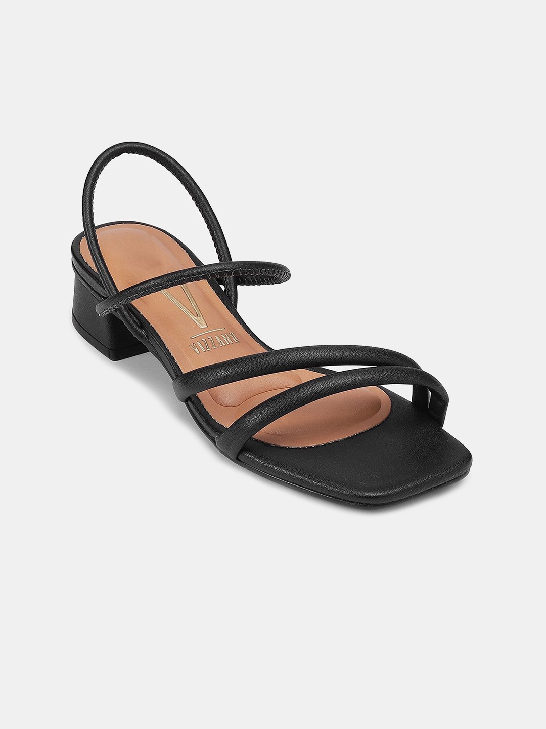 

Vizzano Open Toe Block Heeled Sandals, Black