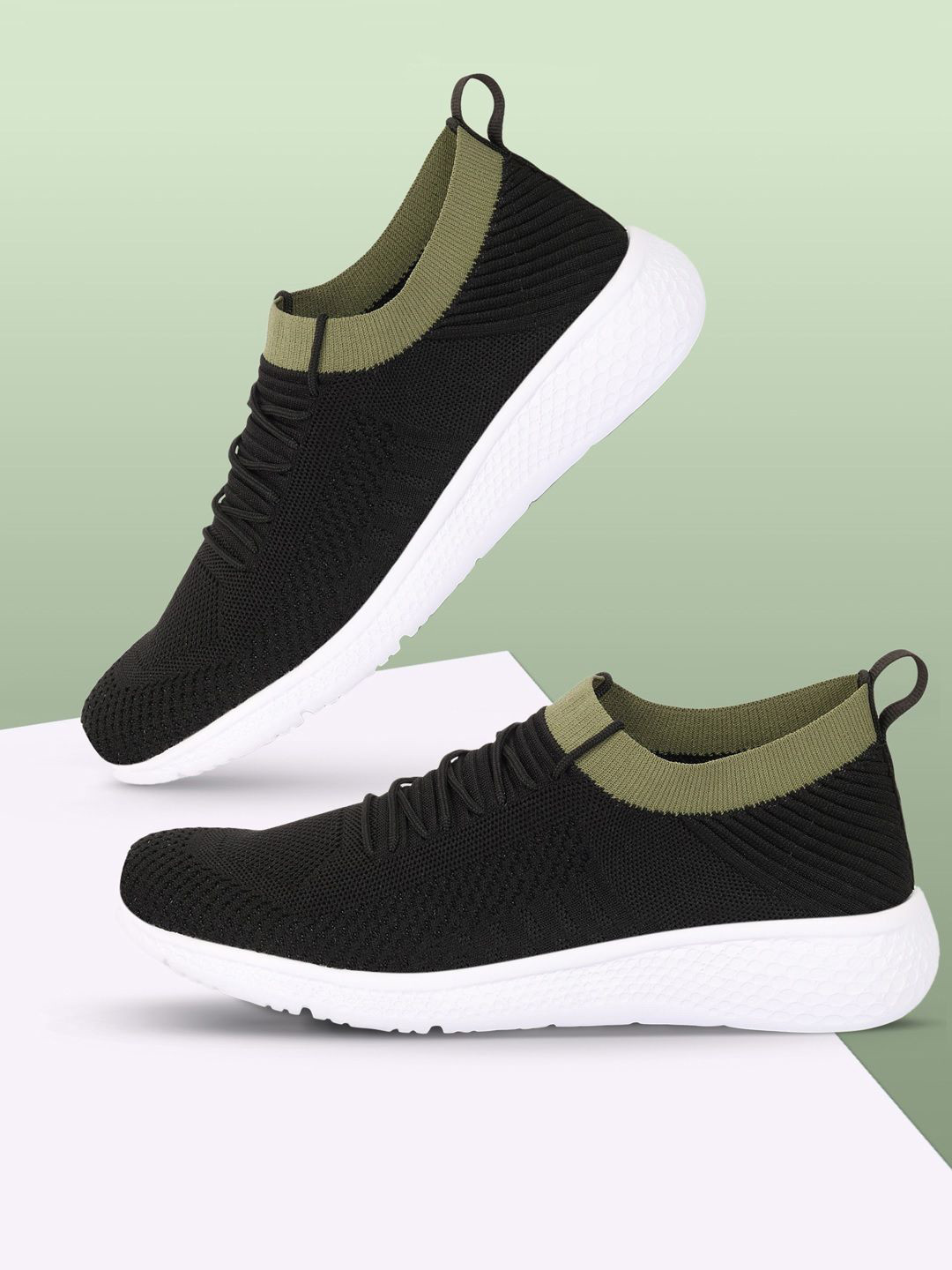 

SPRENGE Men Woven Design Sneakers, Olive
