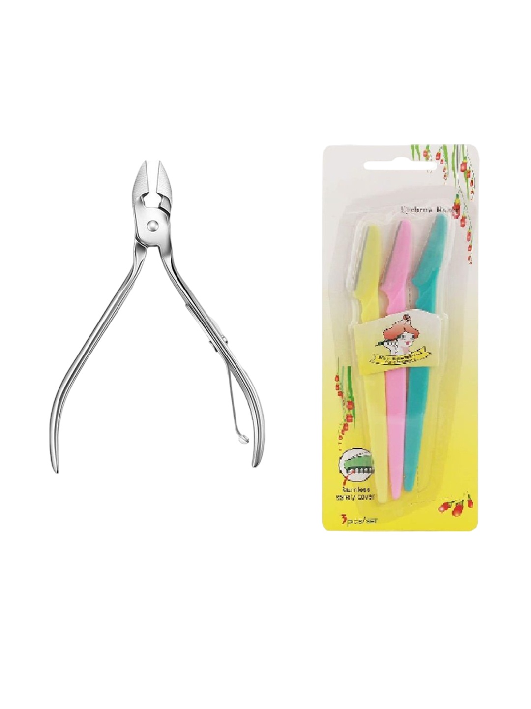 

zemglam Professional Cuticle Nipper Plier Cutter & Eyebrow & Facial Razor, Steel