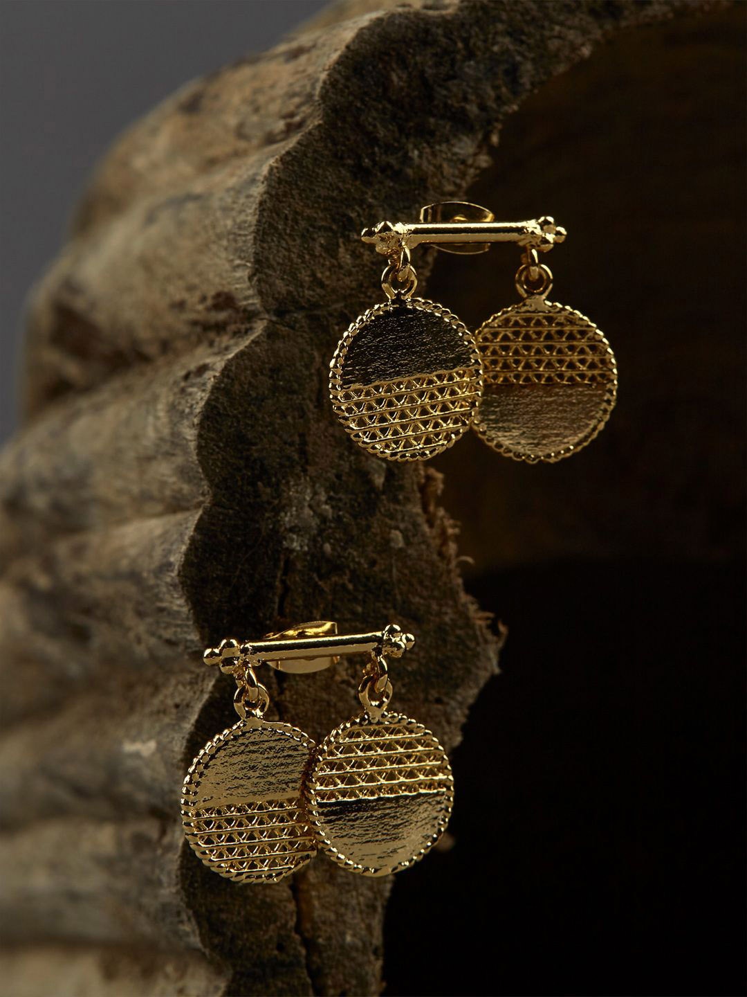 

The Slow Studio Gold-Plated Contemporary Drop Earrings