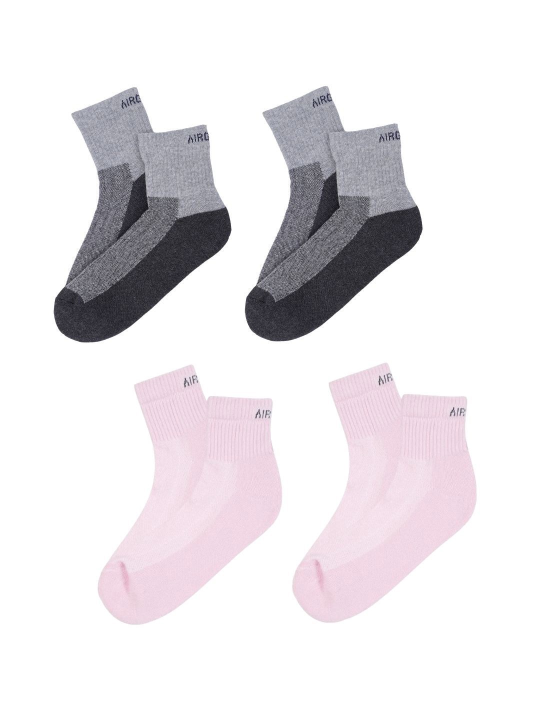 

AIR GARB Pack Of 4 Colourblocked Ankle Length Socks, Pink