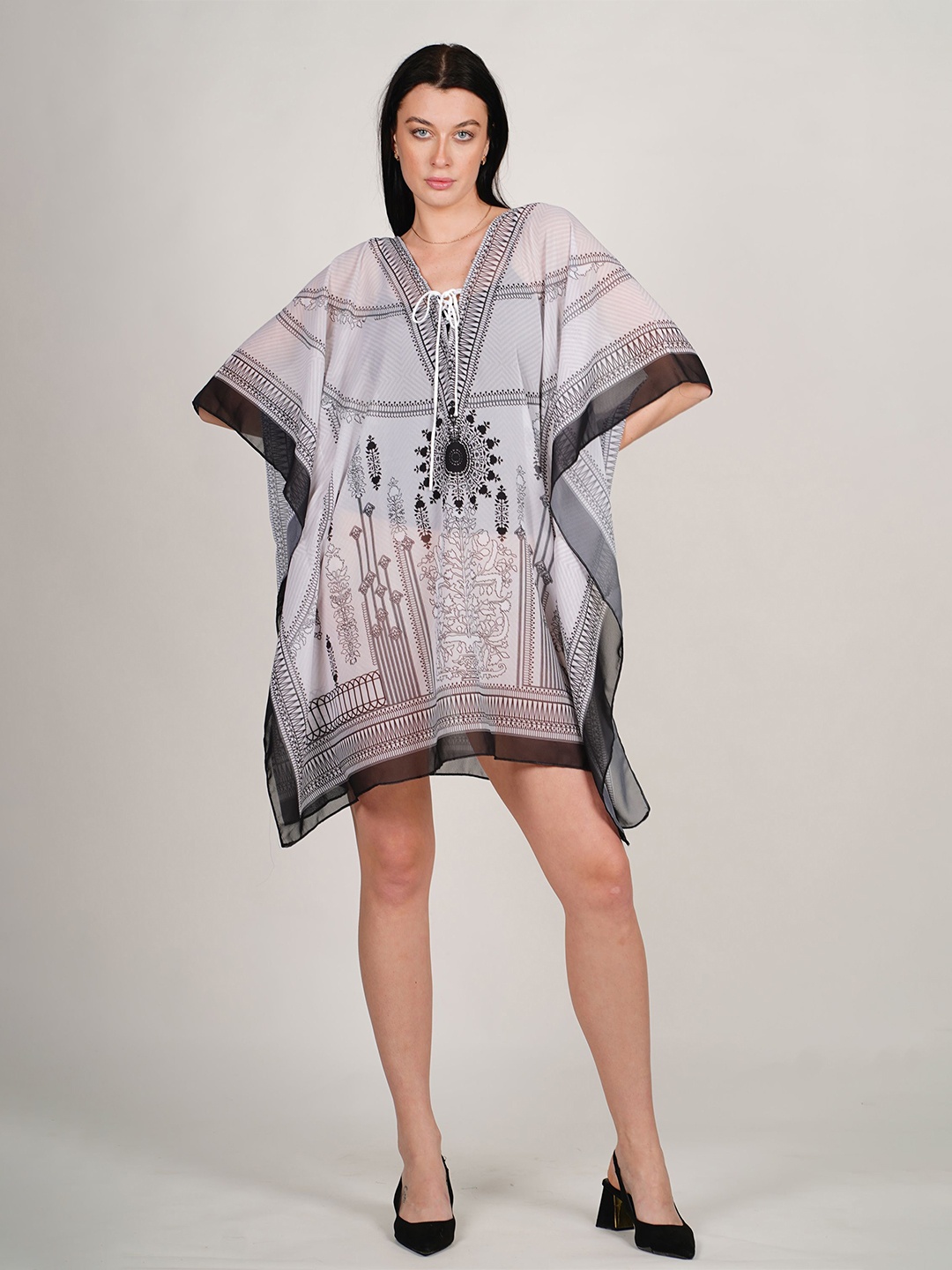 

ravi rajoria Print Kimono Sleeves Kaftan Maxi Dress, Multi