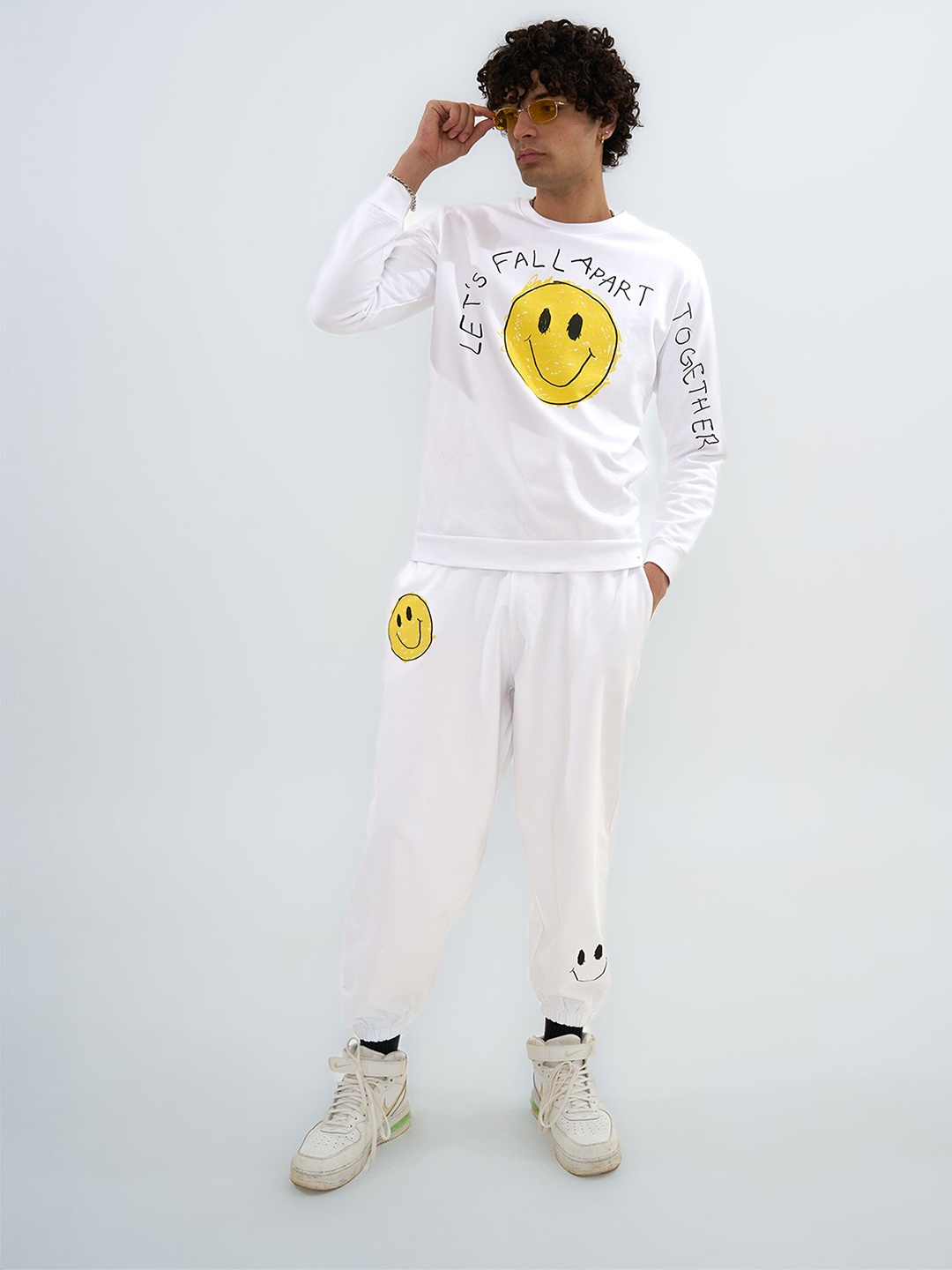 

Exhale Label The Yashika Unisex Cotton Typographic Oversized Fit Sweatshirt, White