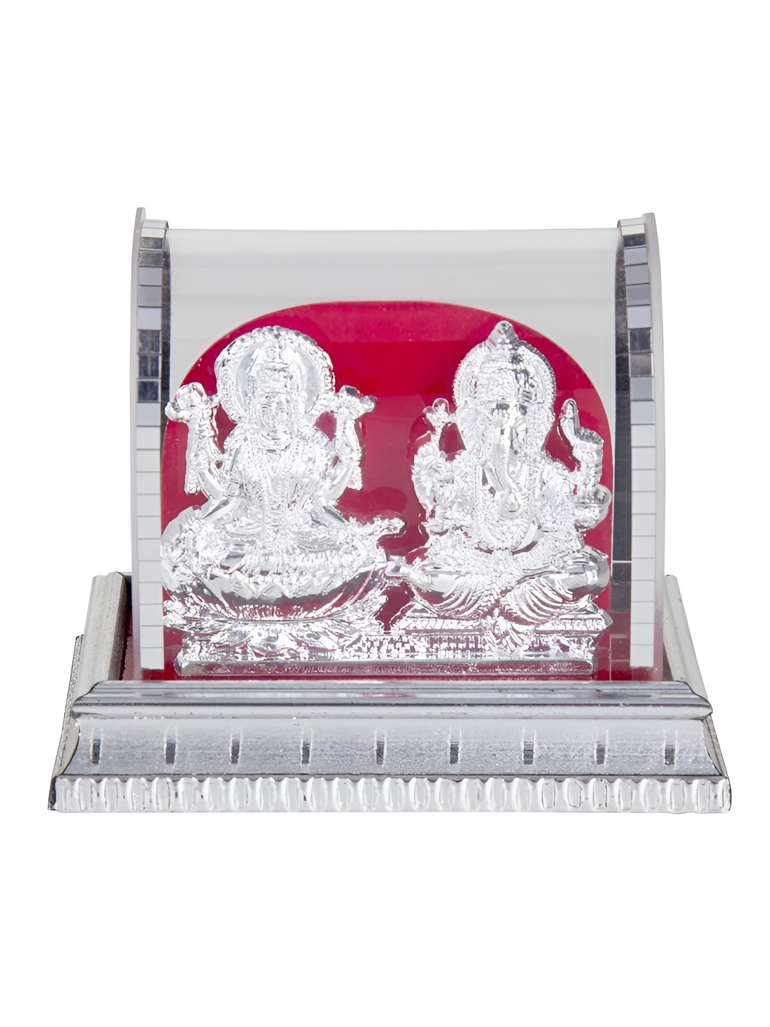 

INTERNATIONAL GIFT Silver-Toned Lakshmi Ganesh Idol Showpiece For Car Dashboard