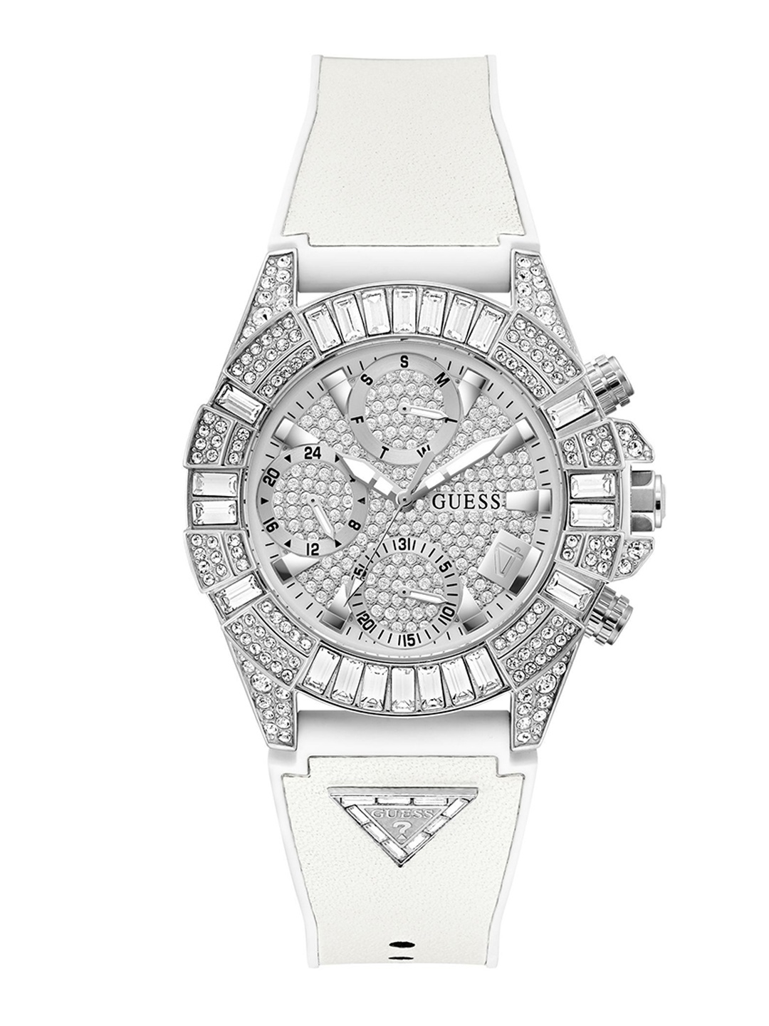 

GUESS Women Embellished Dial & Straps Analogue Watch GW0814L2, Champagne