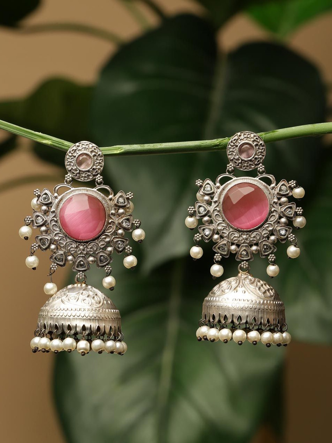 

Fabindia Contemporary Beaded Jhumkas, Silver