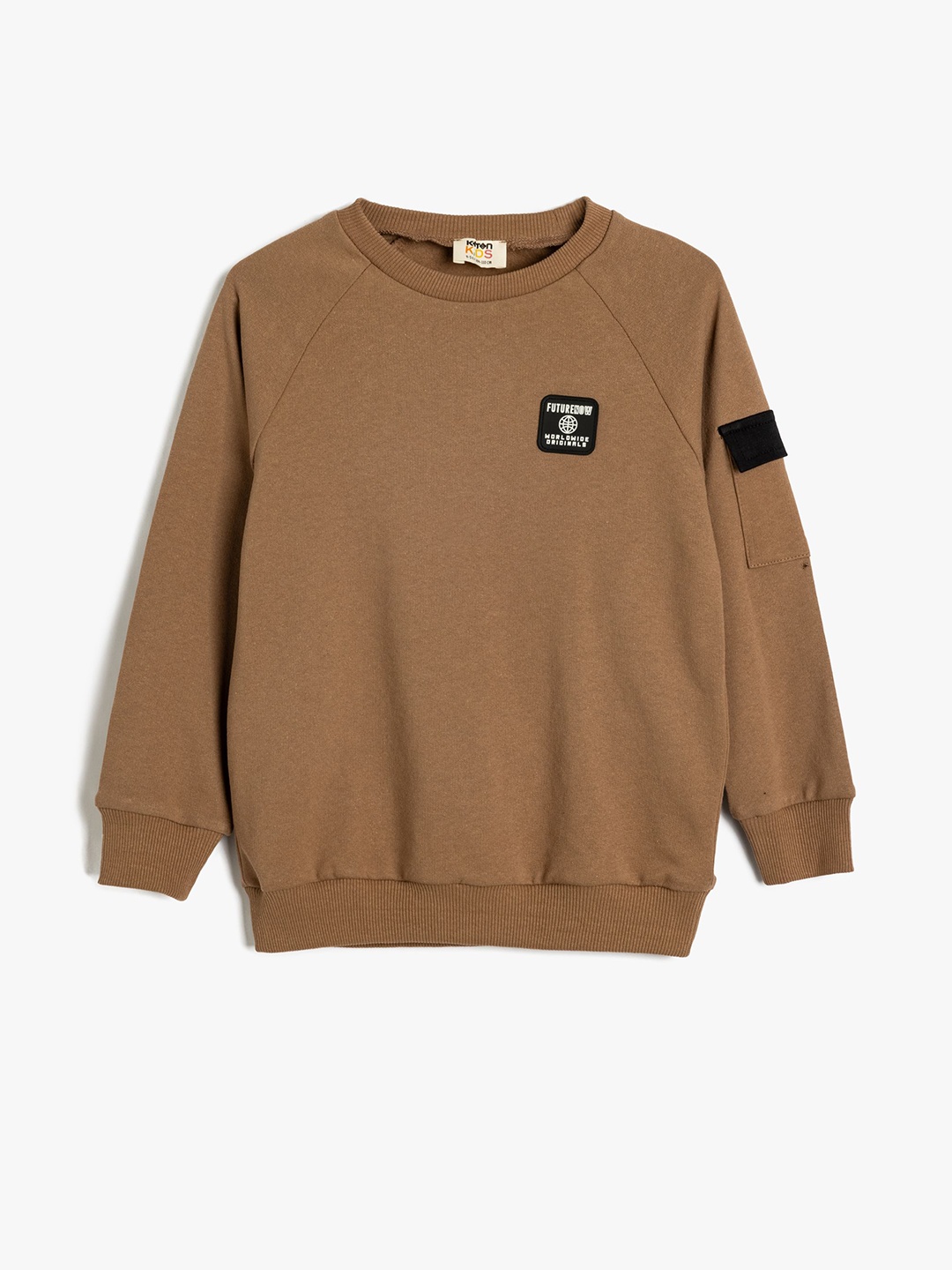 

Koton Boys Solid Round Neck Pure Cotton Sweatshirt, Brown