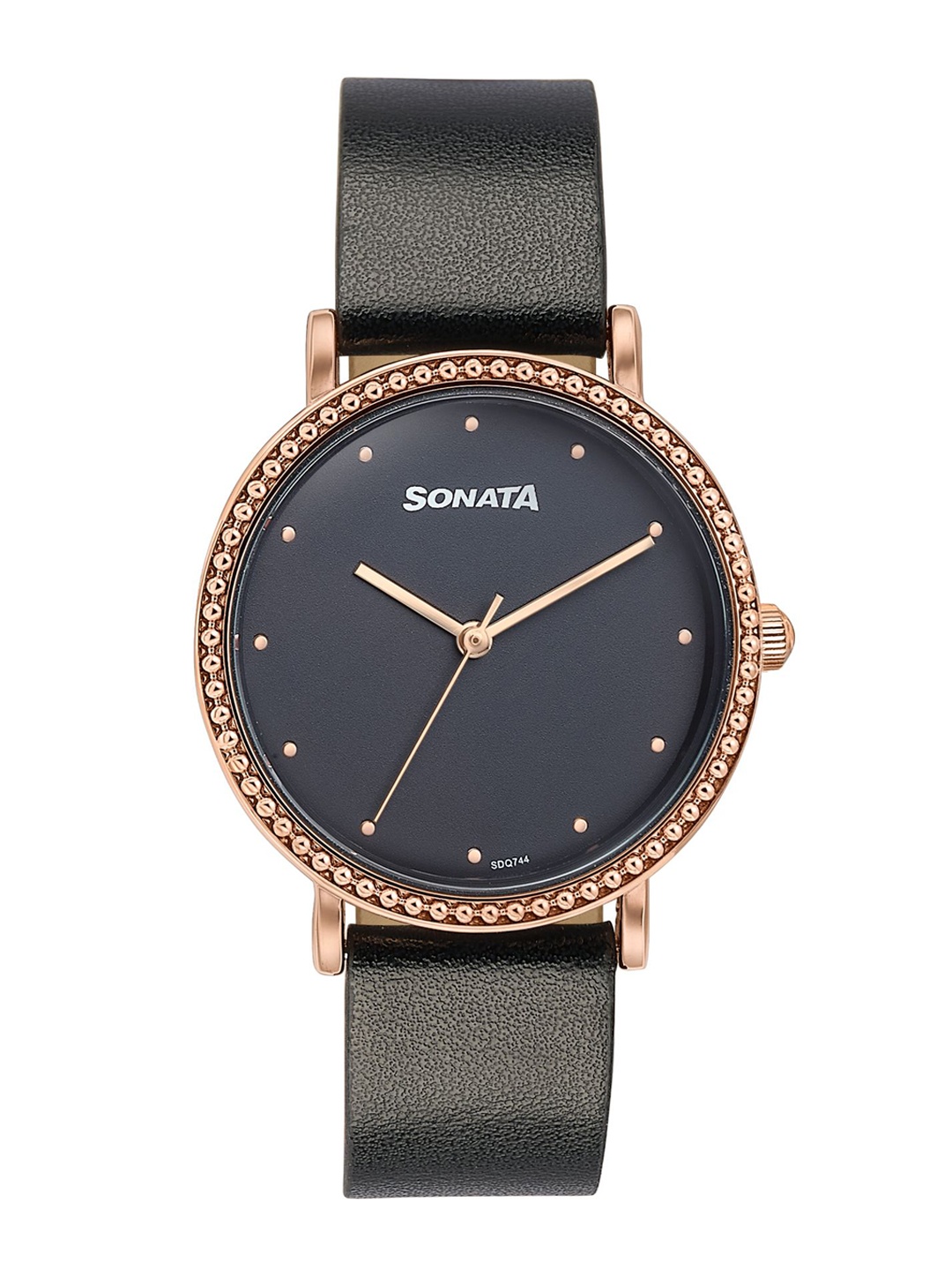 

Sonata Women Embellished Dial & Stainless Steel Straps Analogue Watch 87066WL01, Black