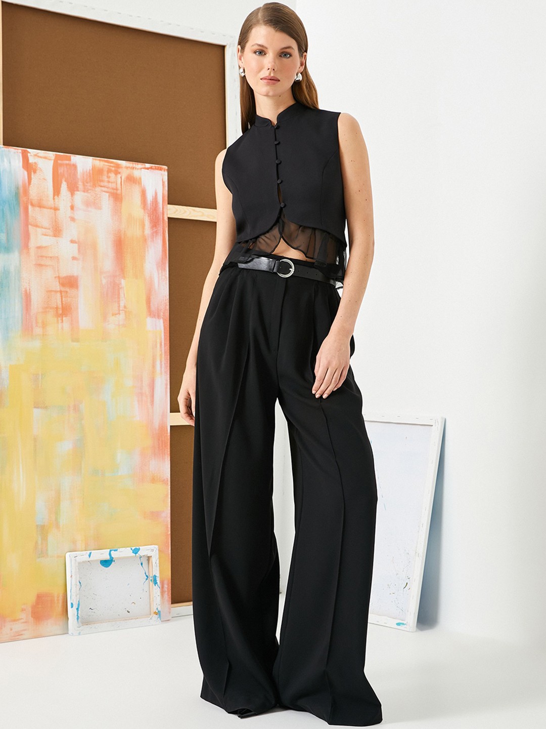 

Koton Slim-Fit Sleeveless Waistcoat, Black