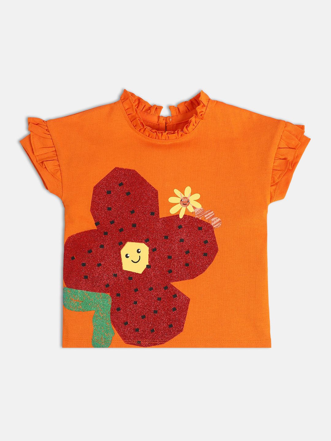 

MINI KLUB Print Cotton Top, Orange