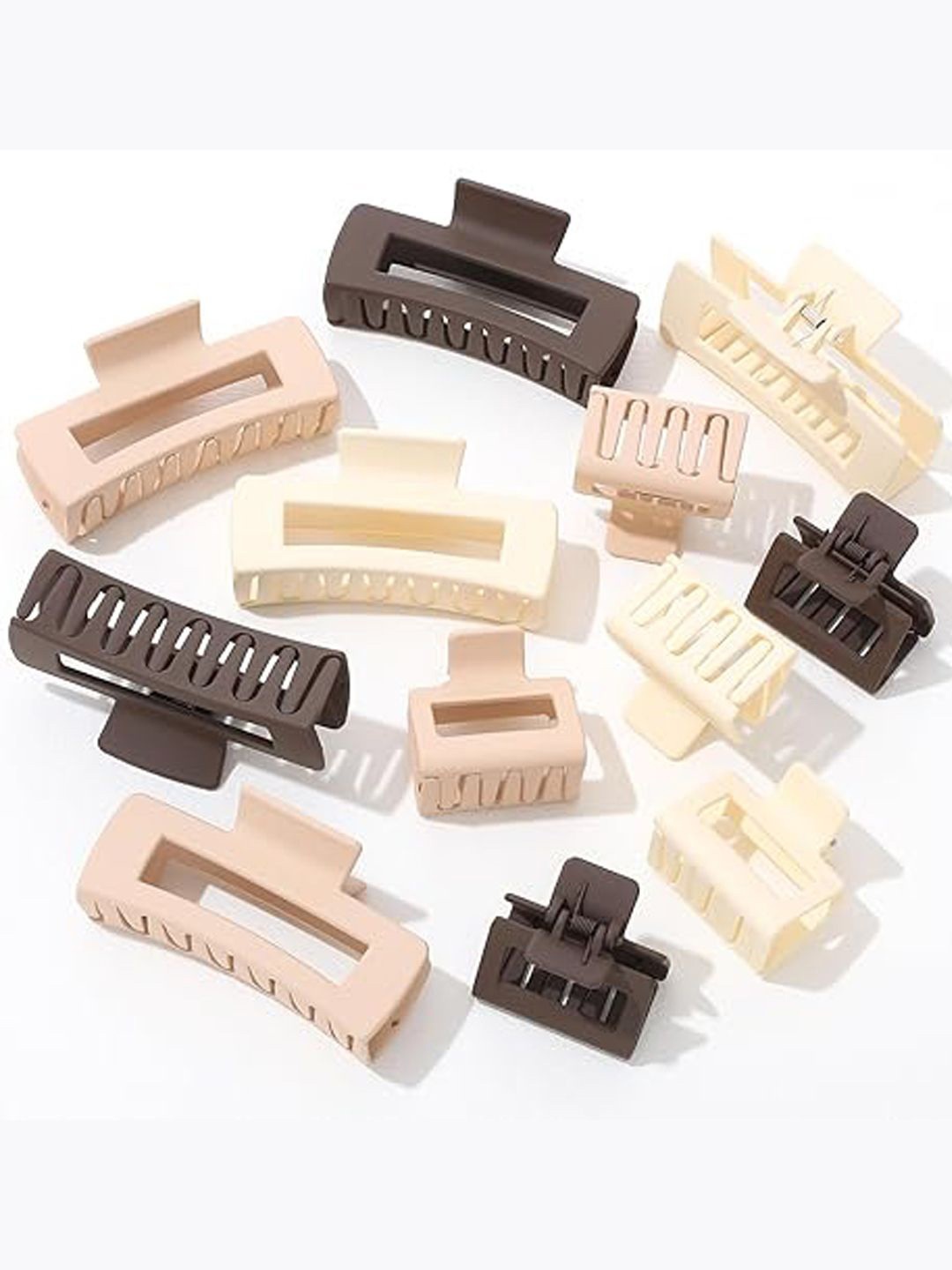 

Softwrap Women Set Of 12 Claw Clips, Brown