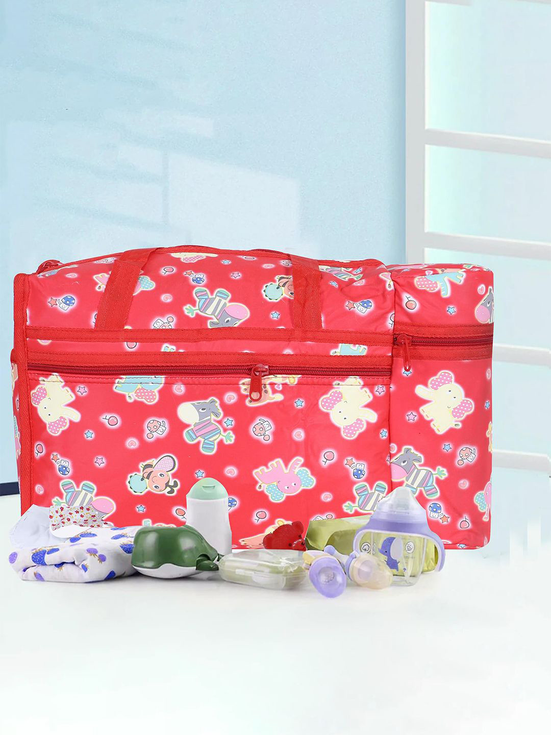 

Kuber Industries Printed Baby Bottle Cooler Bag, Red