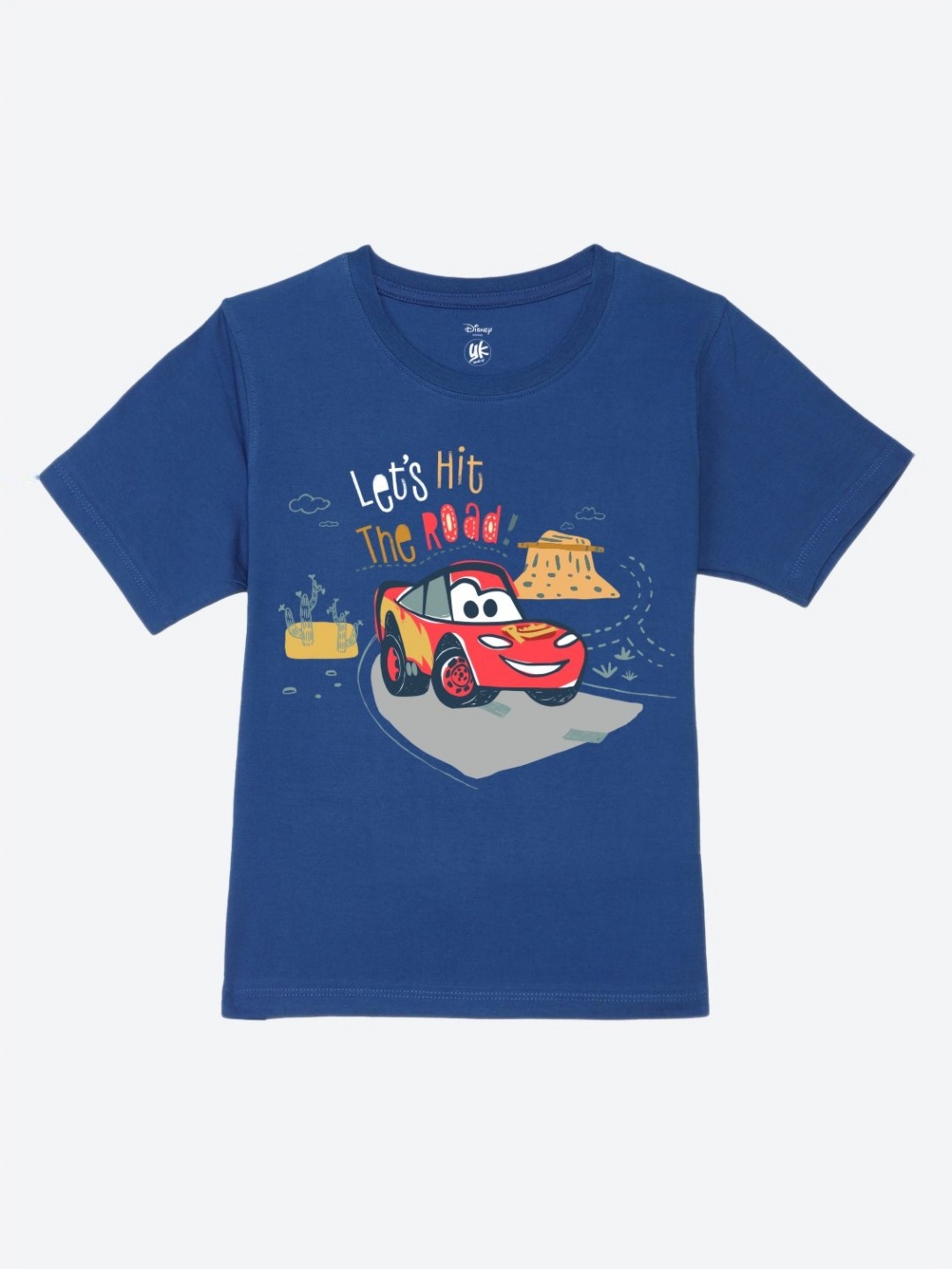 

YK Disney Boys Graphic Printed Round Neck Pure Cotton T-Shirt, Blue