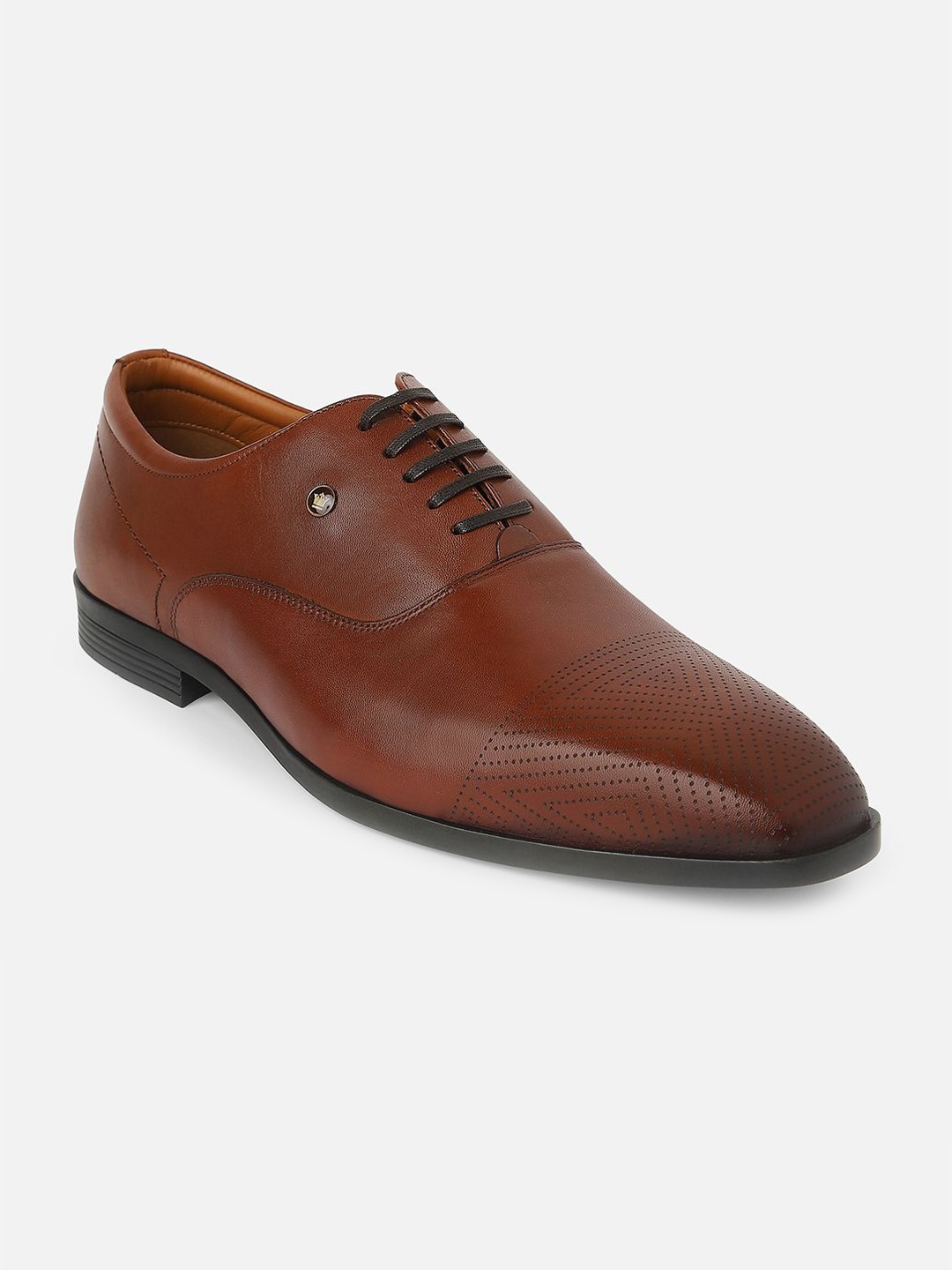 

Louis Philippe Men Leather Formal Brogues Shoes, Brown