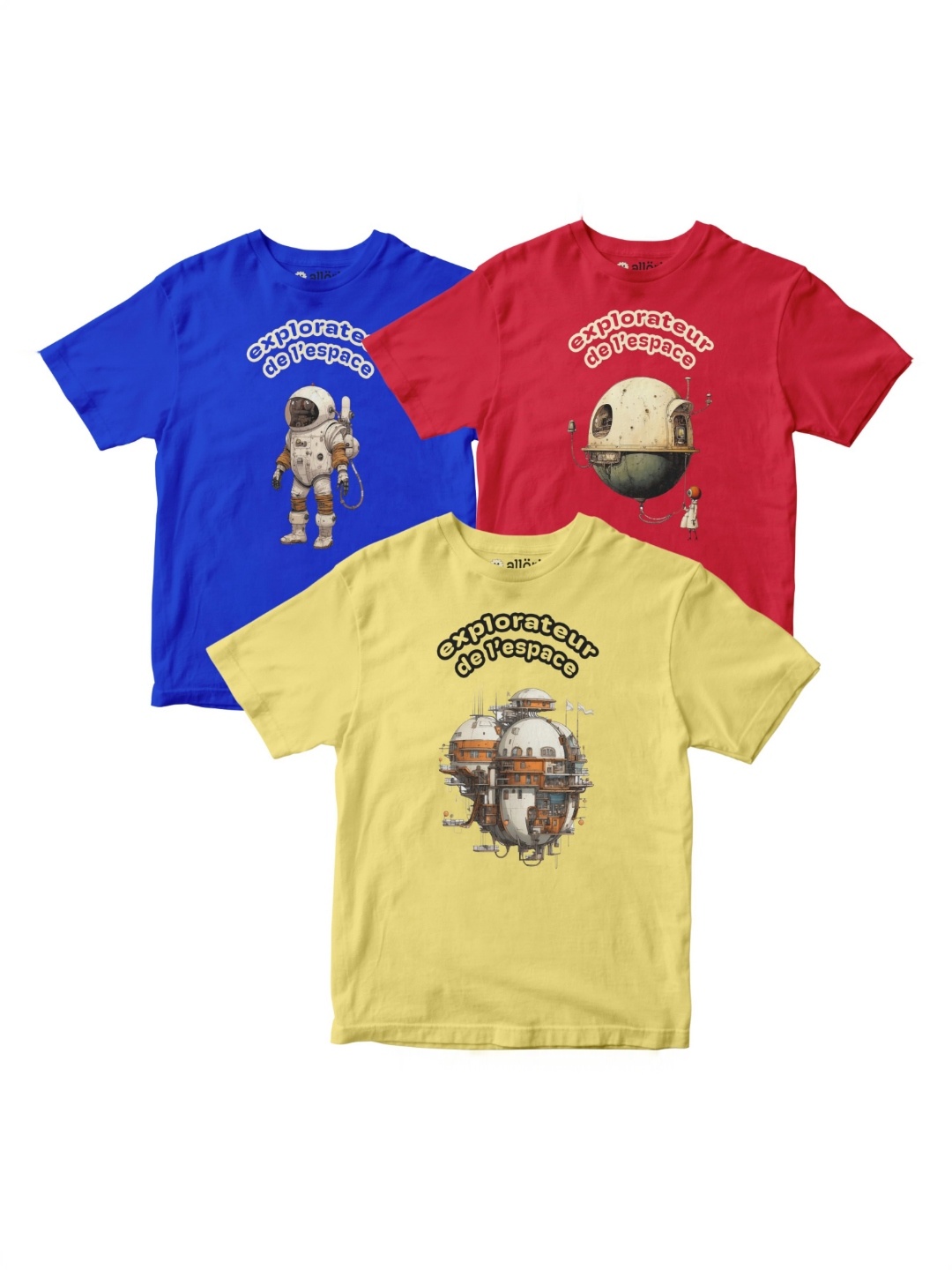 

allorio kids Boys 3 Printed Applique Slim Fit T-shirt, Multi