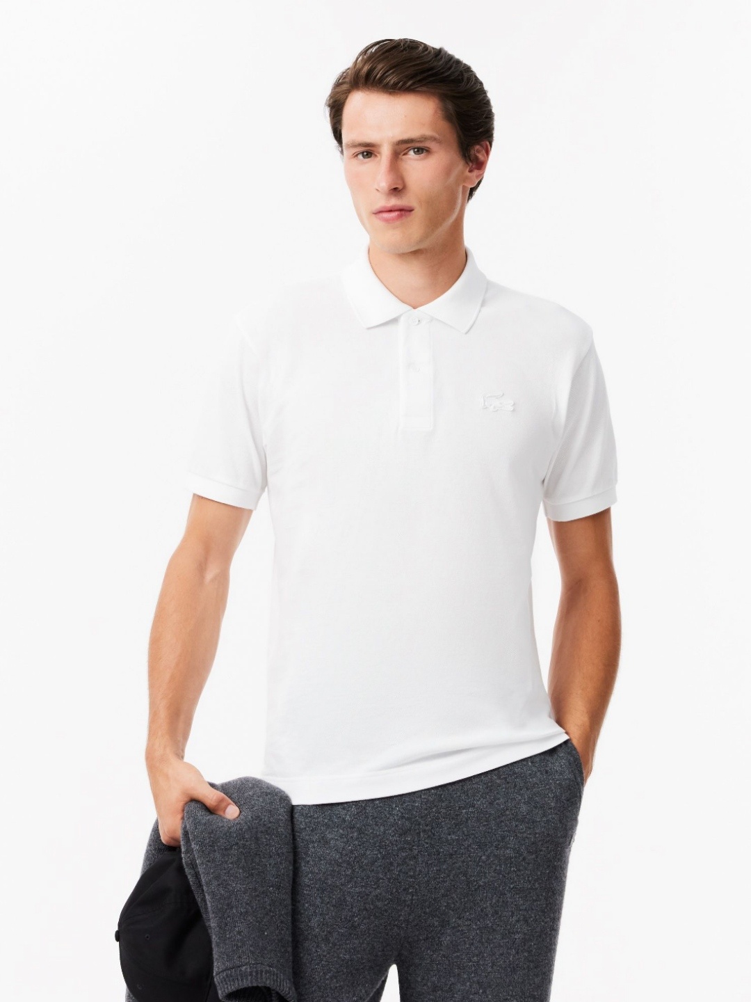 

Lacoste Men Solid Polo Collar Cotton T-Shirt, White