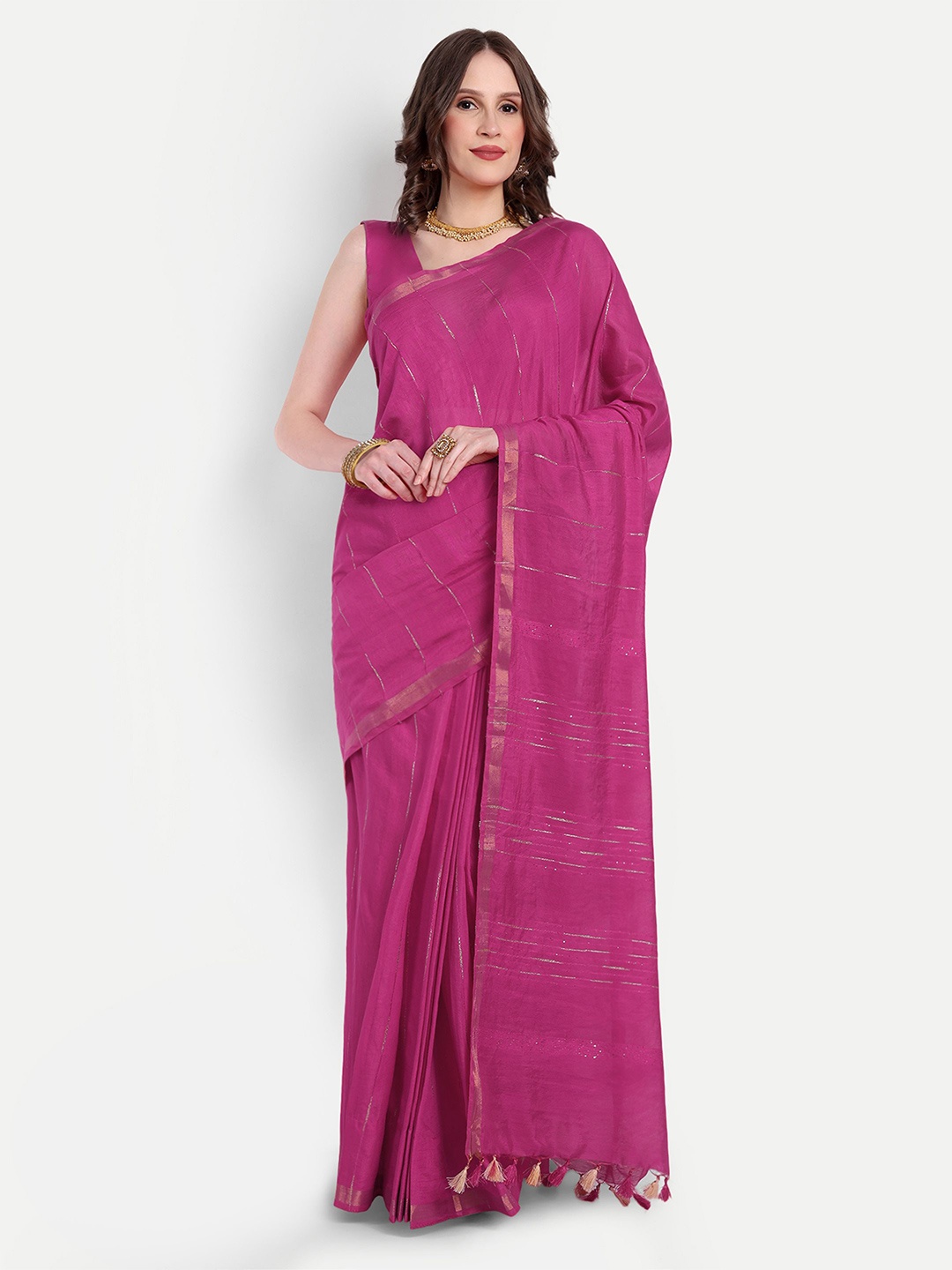 

Aseem by AseemShakti Woven Design Zari Bhagalpuri Saree, Pink