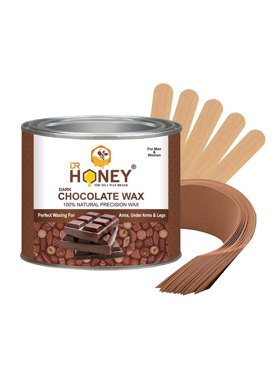 

DR HONEY Dark Chocolate 100% Natural Precision Hot Wax - 600g, Brown