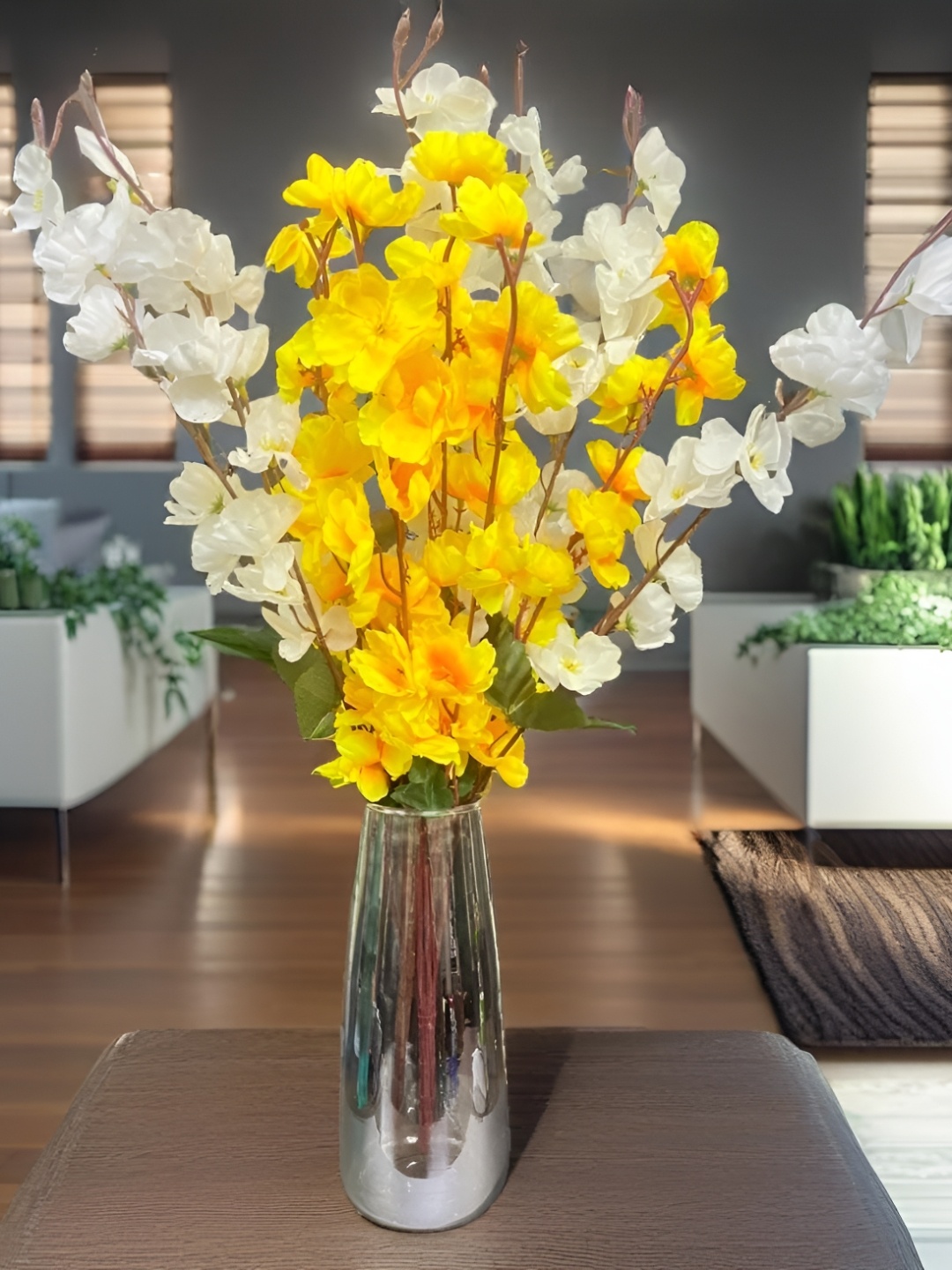 

Akaar Yellow & White 2 Pieces Blossom Artificial Flowers
