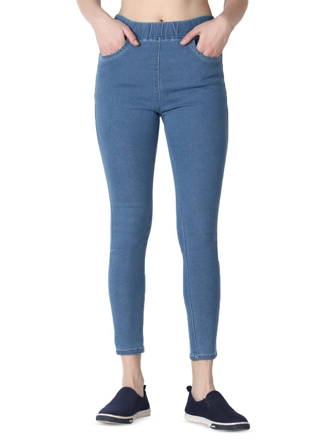 

3BUTTERFLIES Women Skinny Fit High-Rise Jeans, Blue