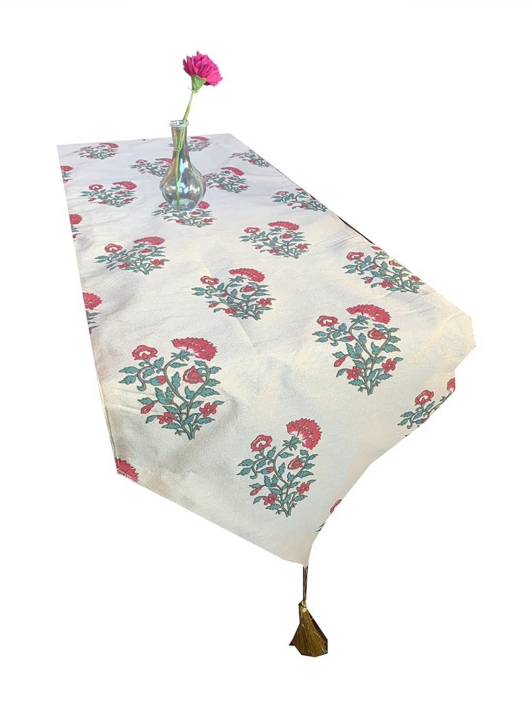 

Pink Parrot White & Pink Floral Printed Table Runner