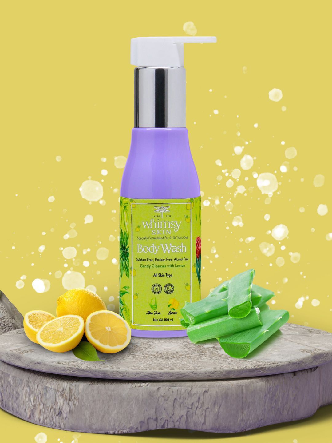 

Whimsy Beauty Safe & Organic Tear Free Aloe Vera Body Wash 100 ml, Lavender