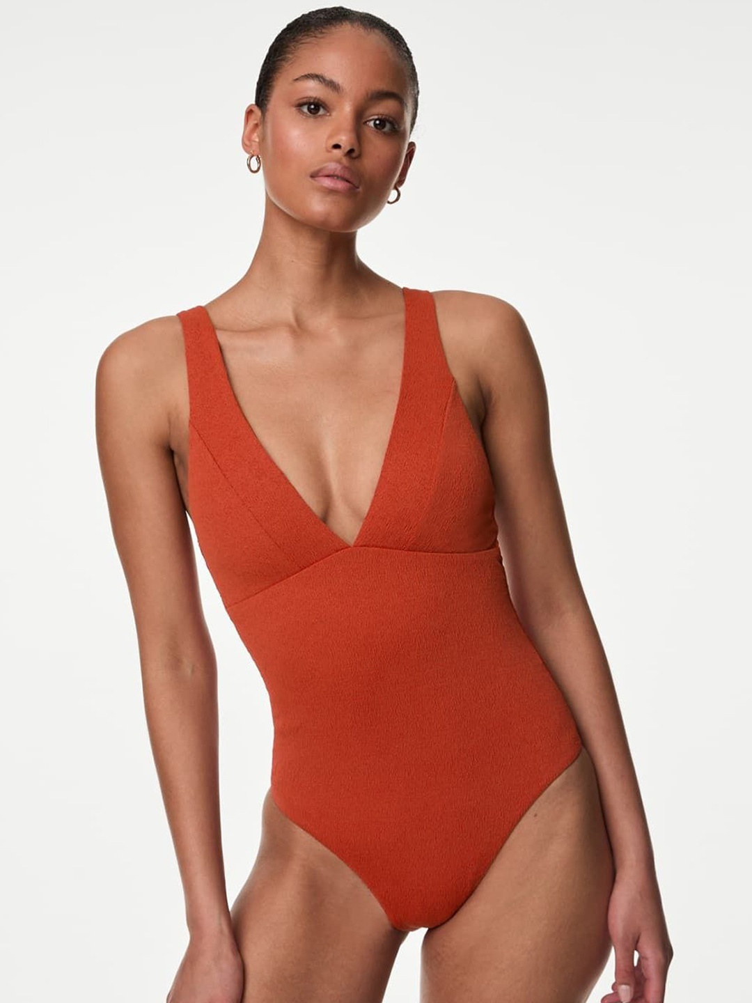 

Marks & Spencer Textured V-Neck Bodysuit, Copper