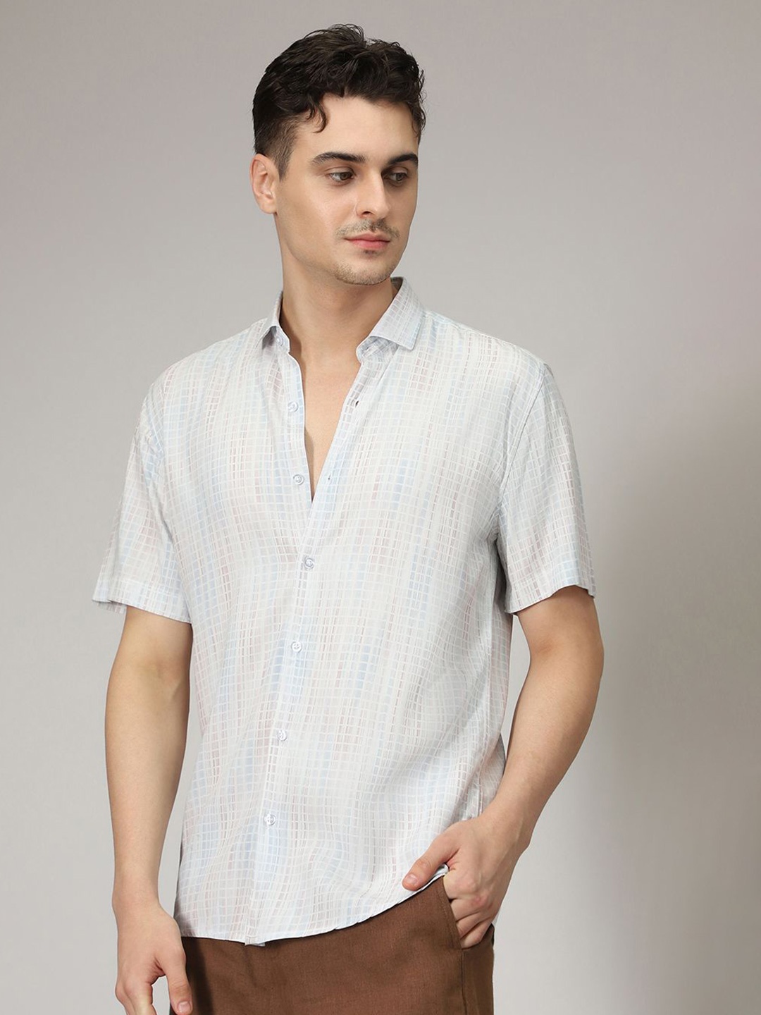

Banana Club Men Classic Opaque Striped Casual Shirt, Blue
