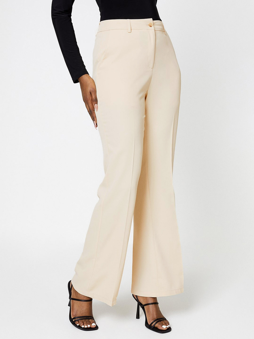 

DOROTHY PERKINS High Waist Bootcut Trousers, Beige