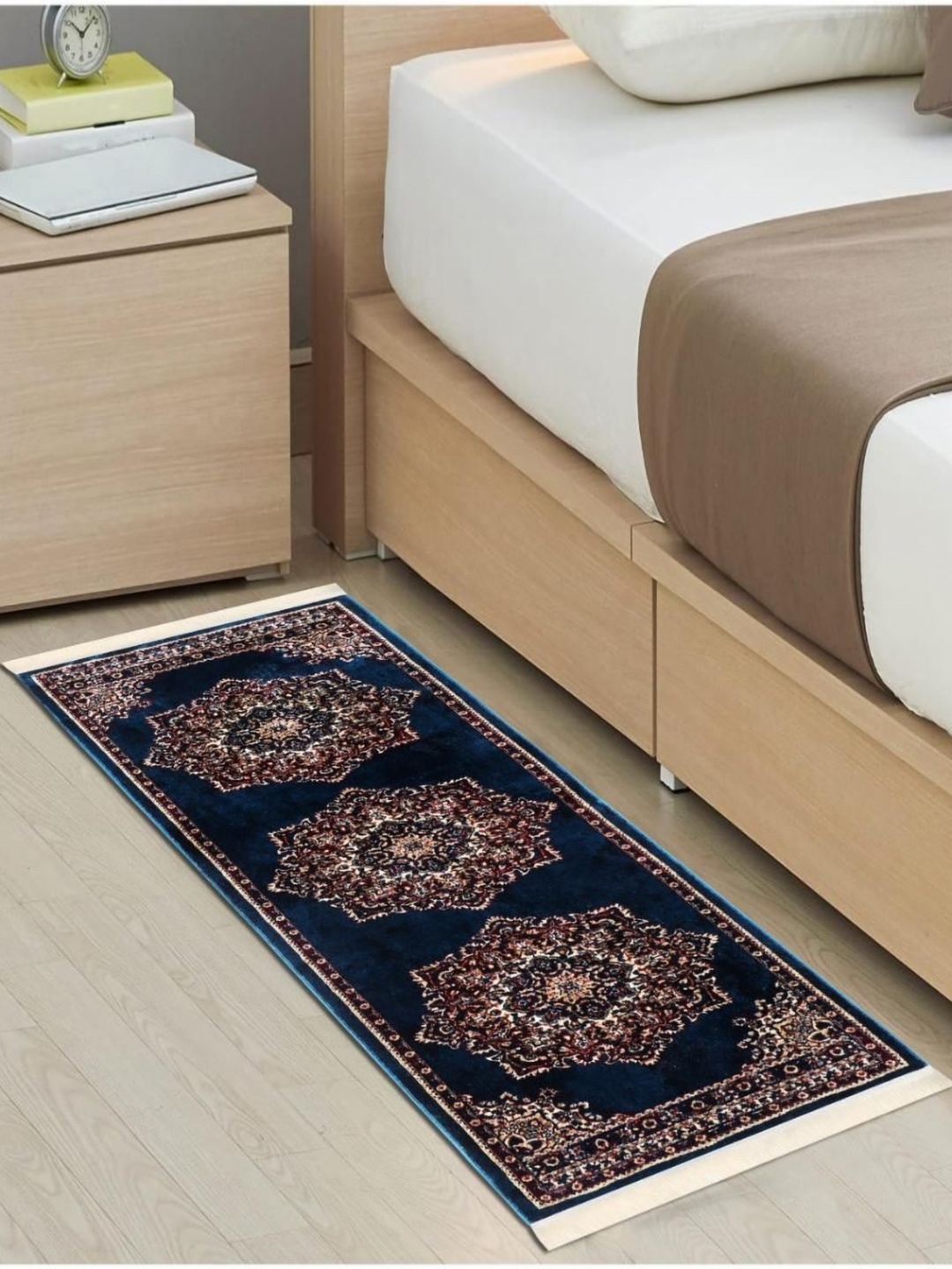 

MODEFE Blue & Red Ethnic Motifs Printed Anti Skid Carpet