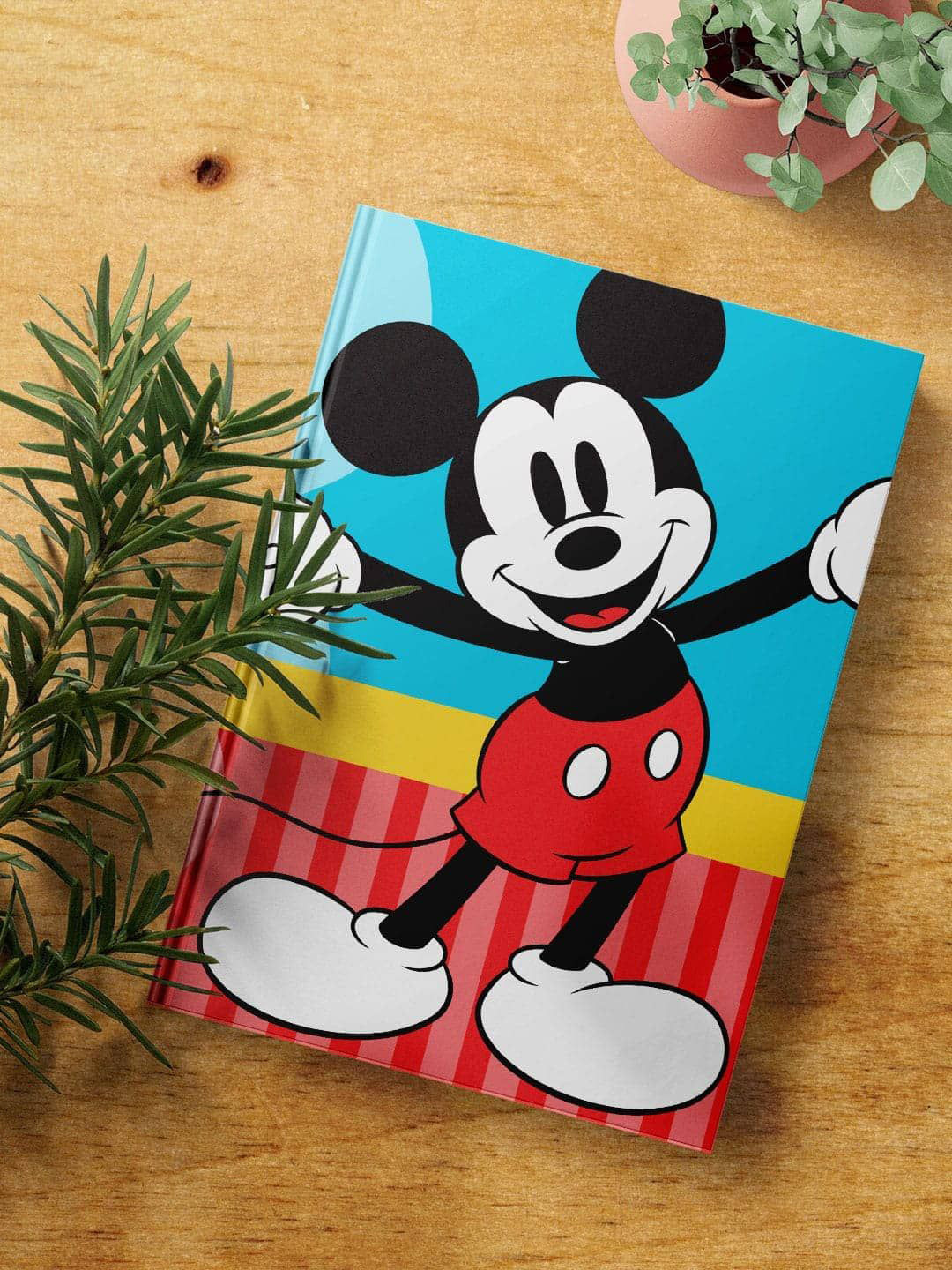 

macmerise Welcoming Mickey Printed Hard Cover A5 Ruled Notebook, Blue