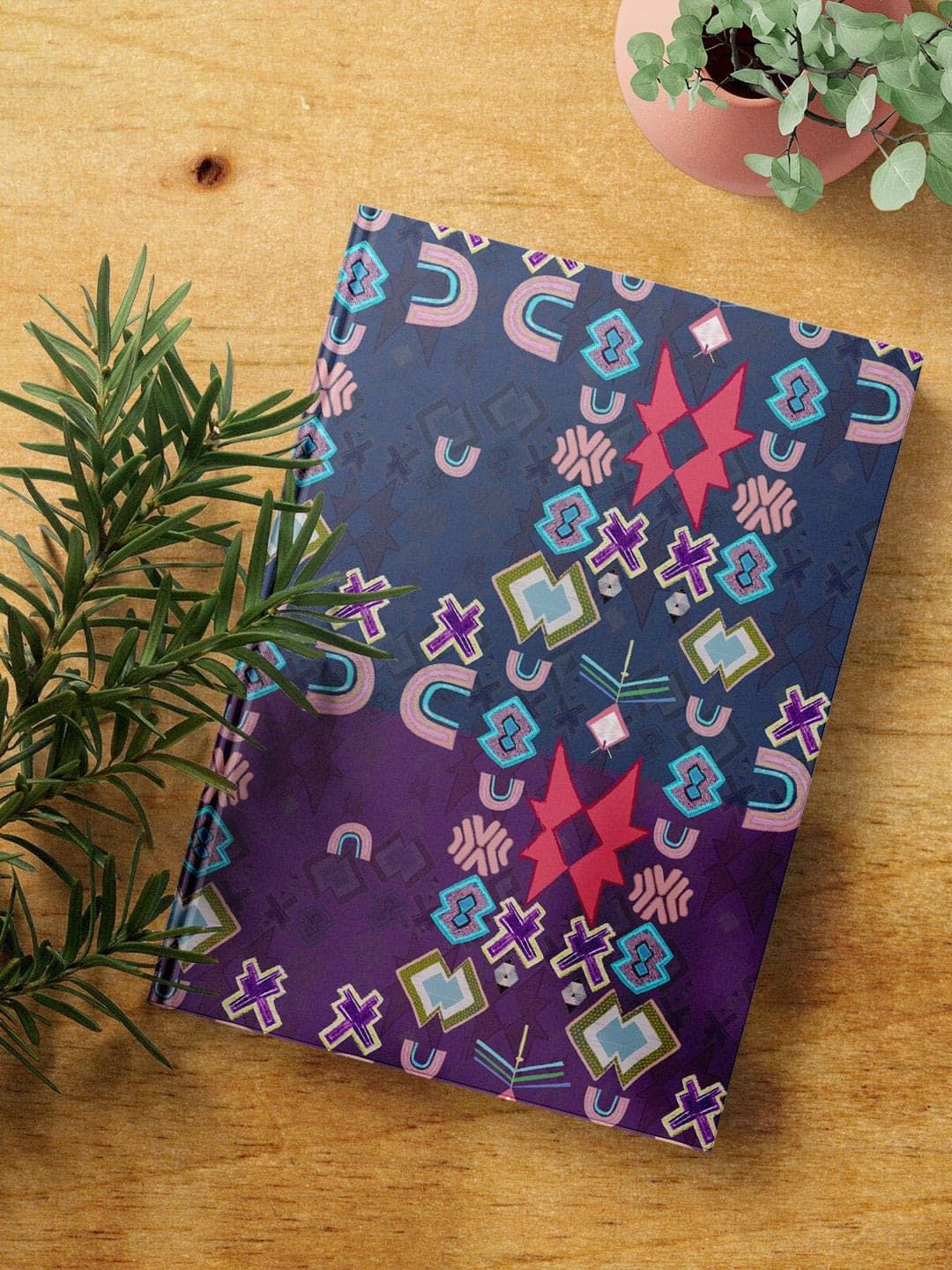 

macmerise Payal Singhal Ikat Star Printed A5 Ruled Notebook, Blue