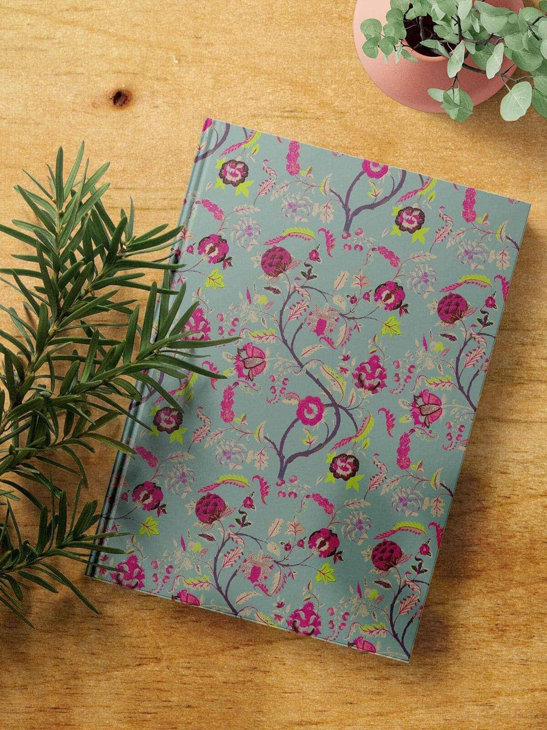 

macmerise Grey & Pink Payal Singhal Chintz Printed A5 Ruled Notebook